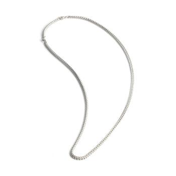 3 mm Fuchsschwanz-Halskette aus Edelstahl mit versilberter Oberfläche - Dux Silver